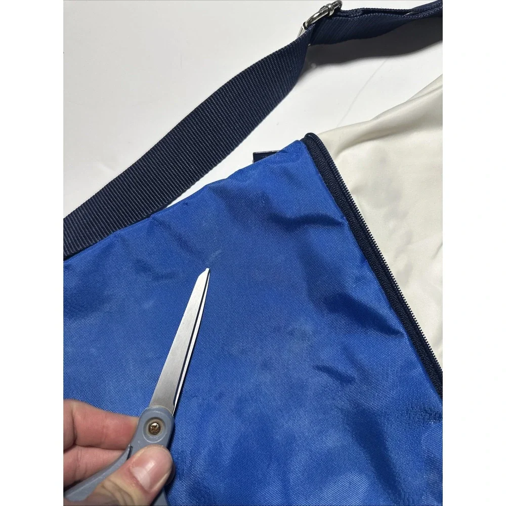 Vintage Polo Sport Ralph Lauren Tote Blue White Expandable Duffle Bag Strap 30in